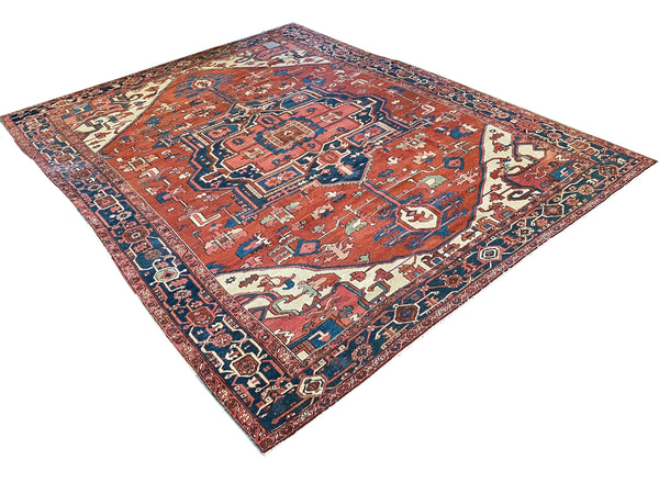 9'6"x12'2" Heriz Hand Knotted