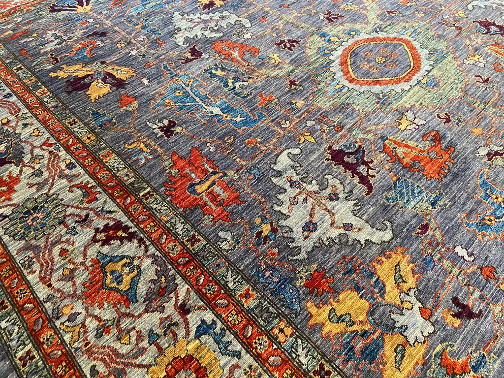 9'x11'11" Afghan-Bakshiesh Hand Knotted