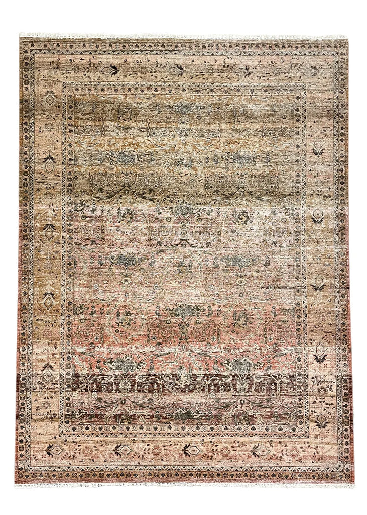 9'x12' Farahan "Distressed" Hand Knotted