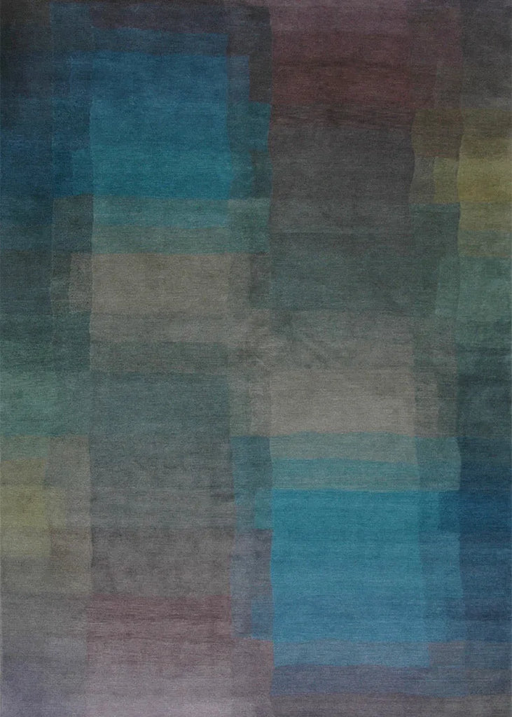 9x12 Reflections Teal (s) Hand Knotted