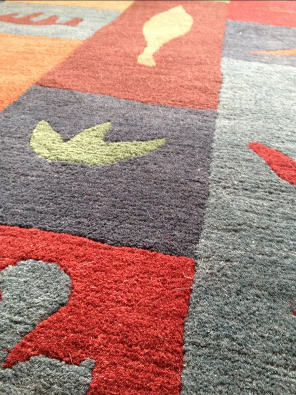 Block Print Hand Knotted