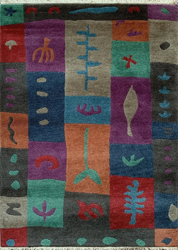 Block Print Hand Knotted