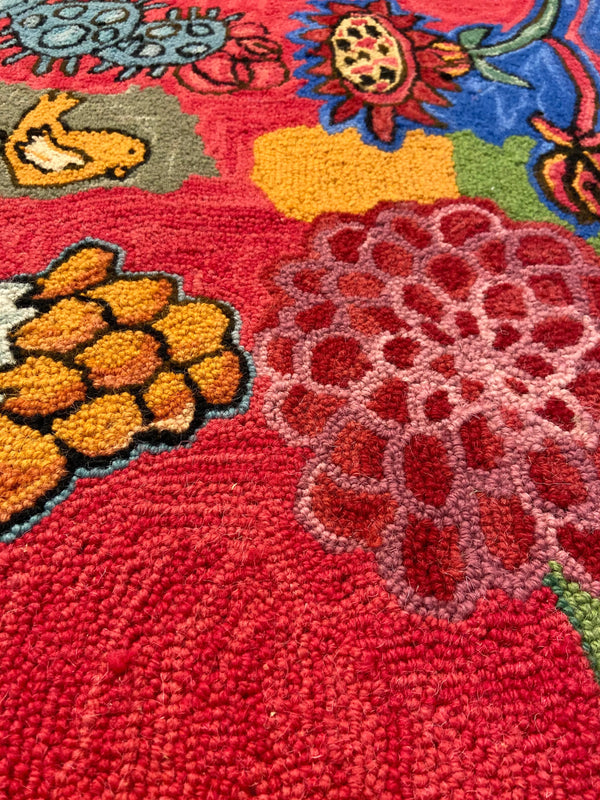 Bloomer Cactus hand hooked