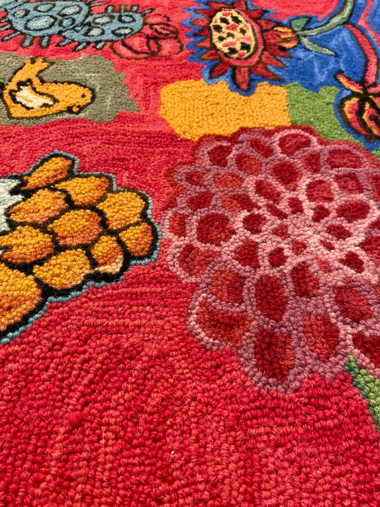 Bloomer Cactus hand hooked