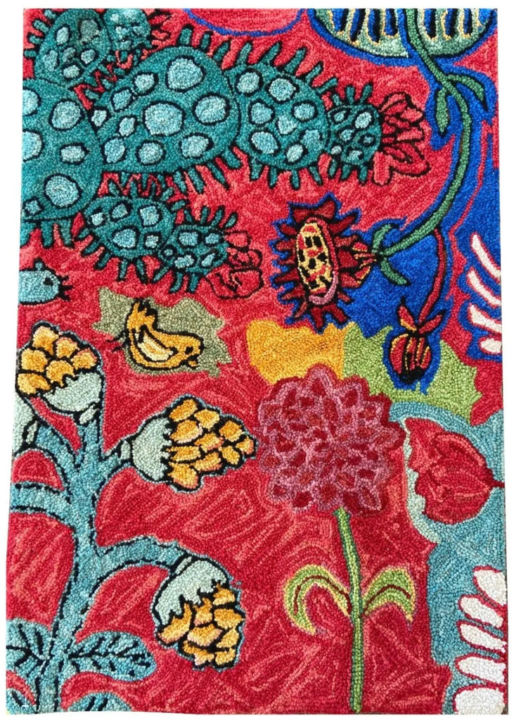 Bloomer Cactus hand hooked