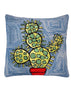Bloomer Cactus Pillow hand hooked