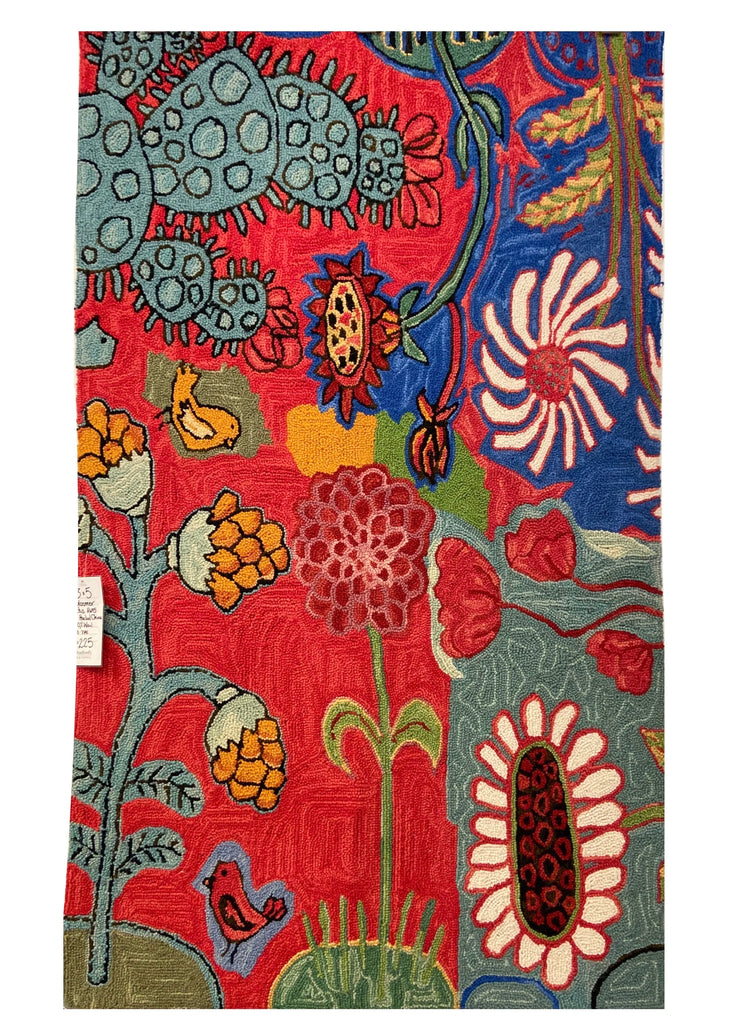 Bloomer Cactus hand hooked