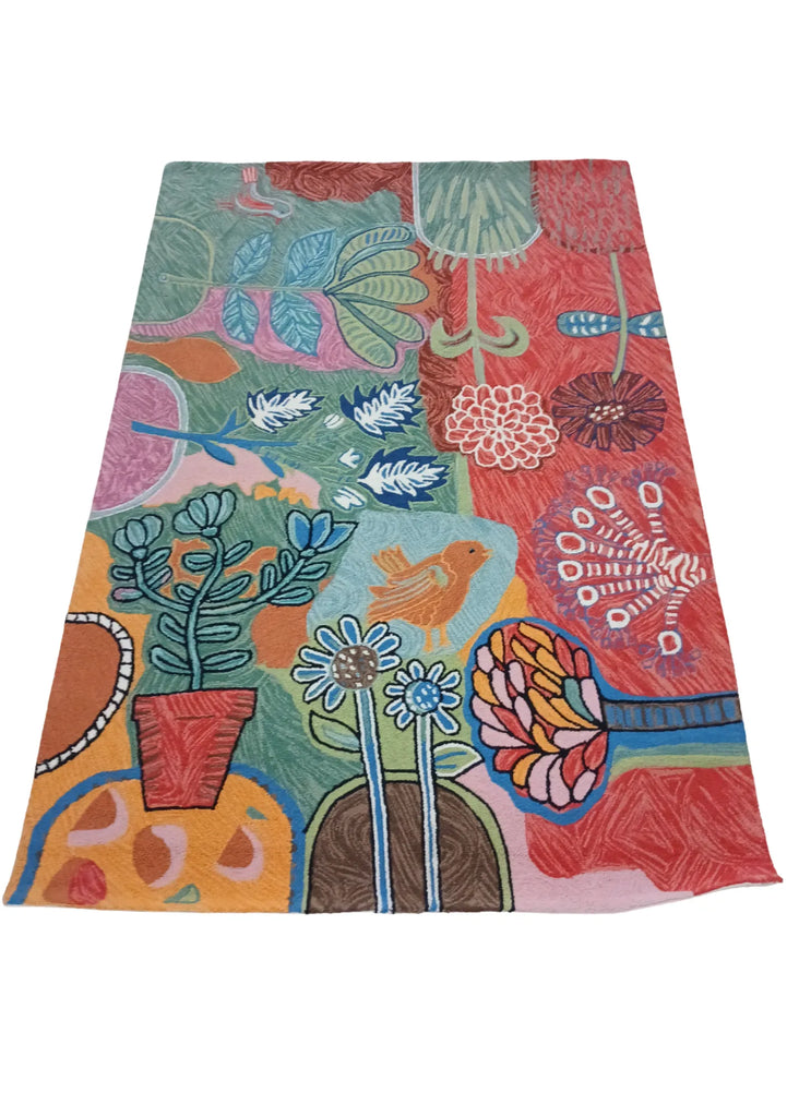 Bloomer Garden hand hooked