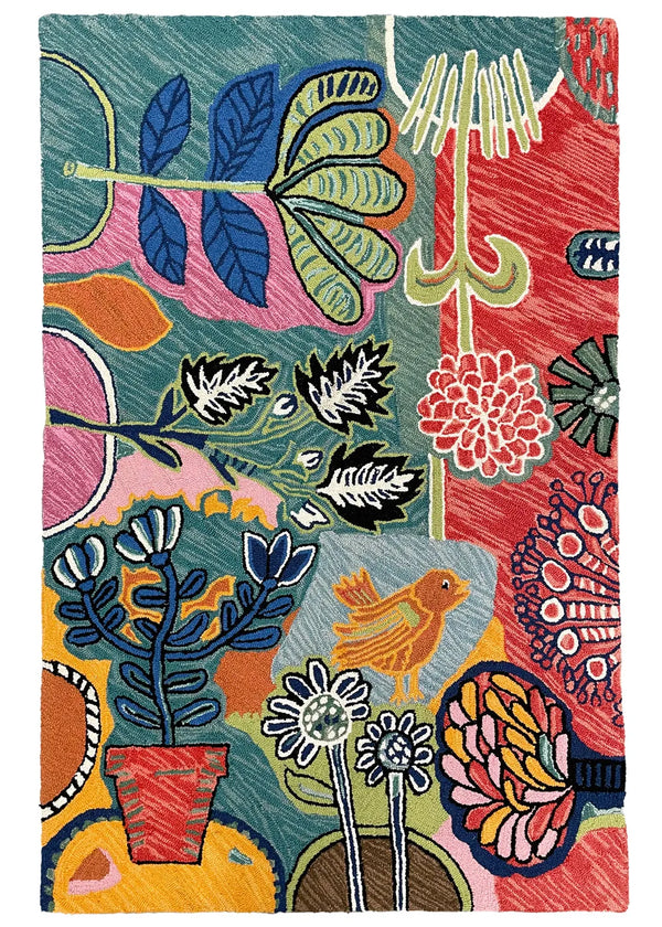 Bloomer Garden hand hooked