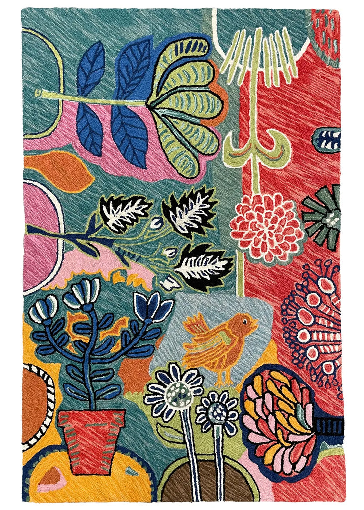 Bloomer Garden hand hooked