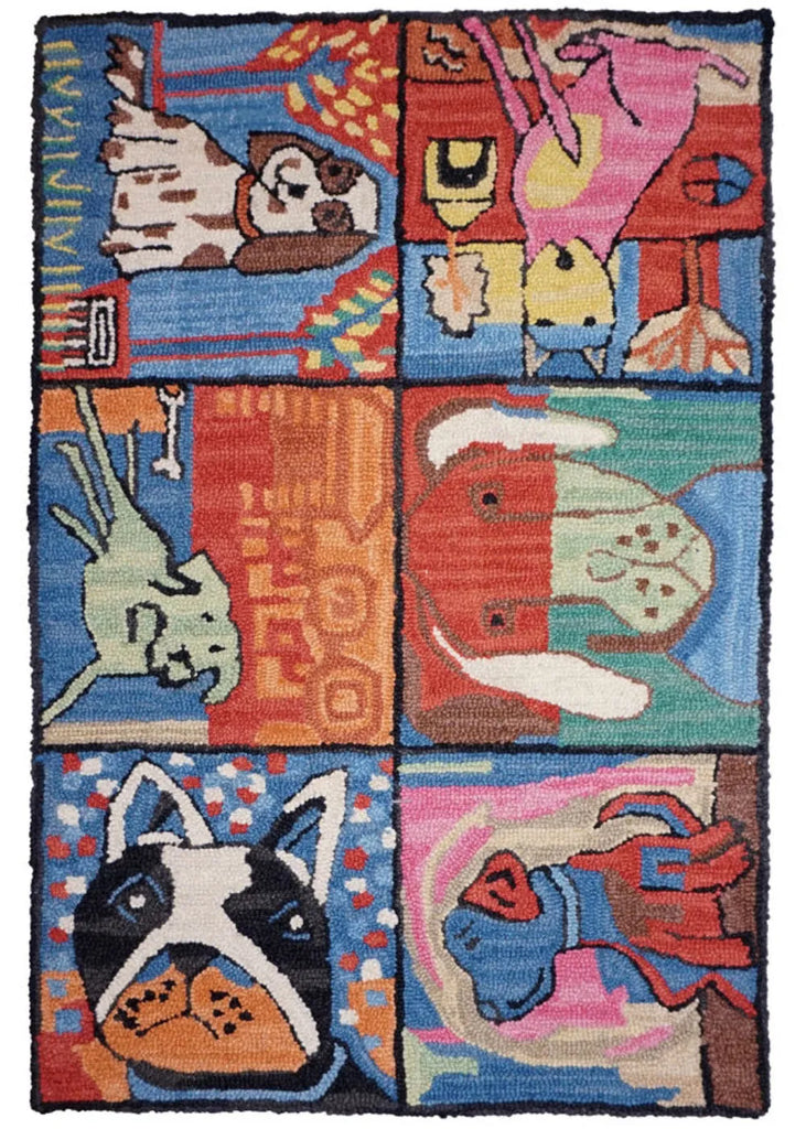 Bloomer Puppies hand hooked