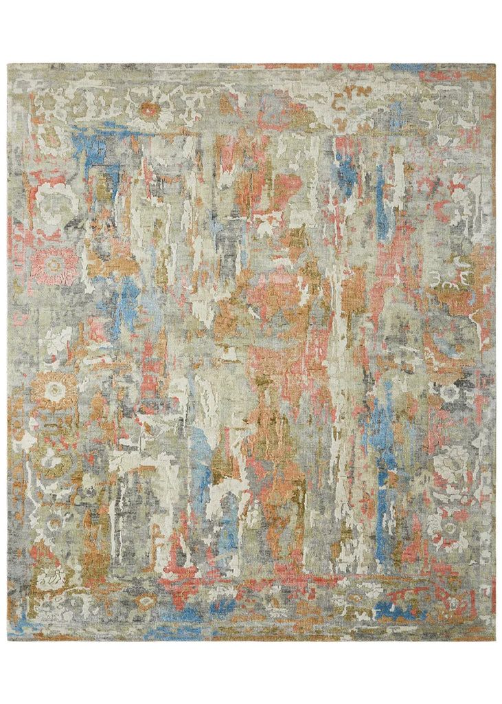 Blue Poles Hand Knotted