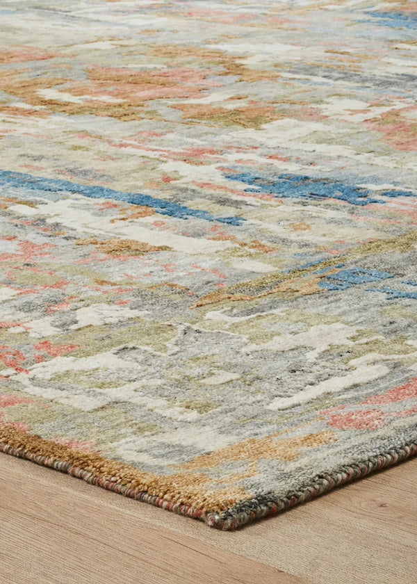 Blue Poles Hand Knotted