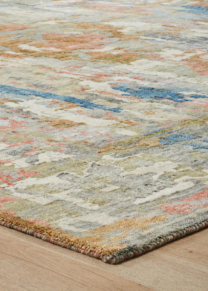 Blue Poles Hand Knotted