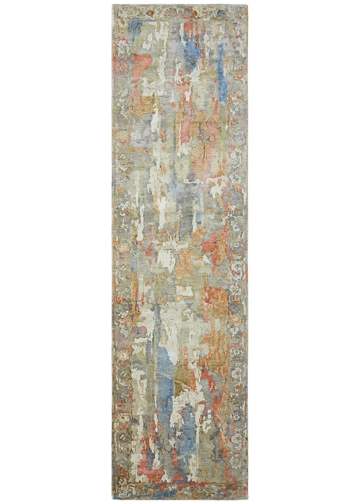 Blue Poles Hand Knotted