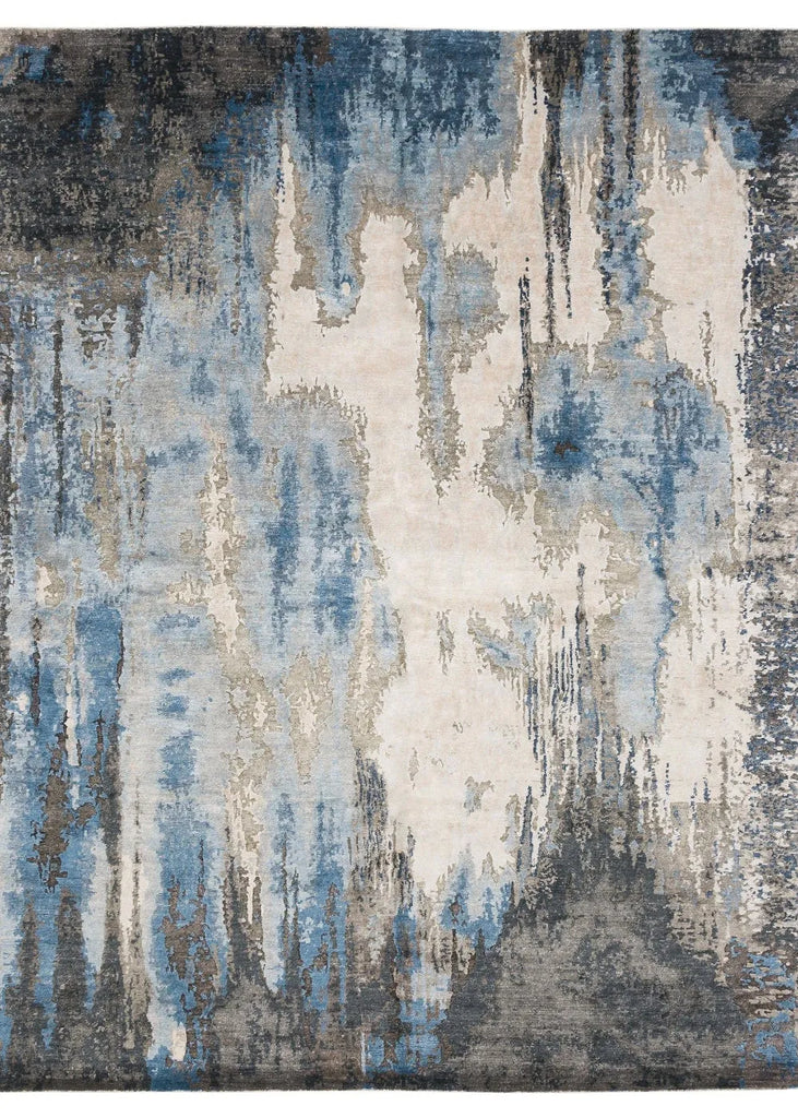 Caverns Blue Steel Hand Knotted