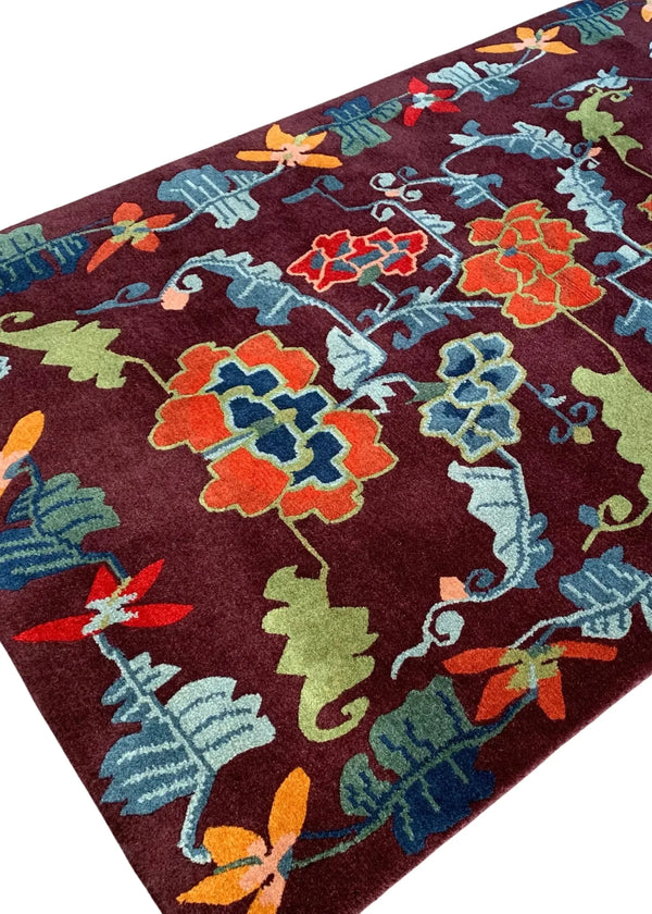 Floral Plum Hand Knotted