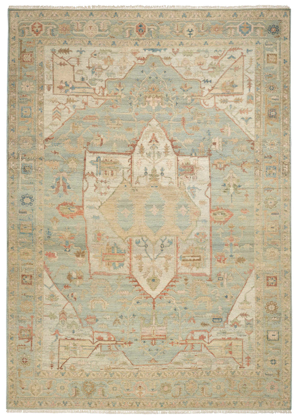 Heritage Vine Lt. Blue Hand Knotted