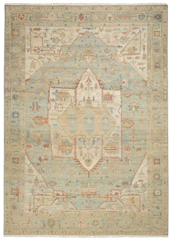 Heritage Vine Lt. Blue Hand Knotted