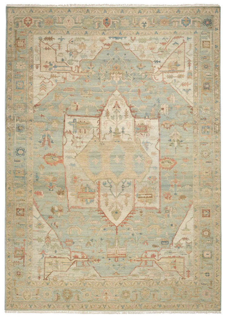 Heritage Vine Lt. Blue Hand Knotted