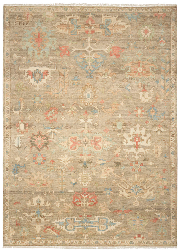 Heritage Vine Taupe Hand Knotted