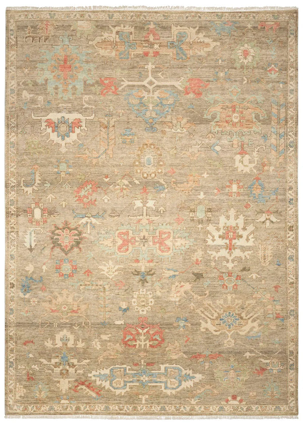 Heritage Vine Taupe Hand Knotted