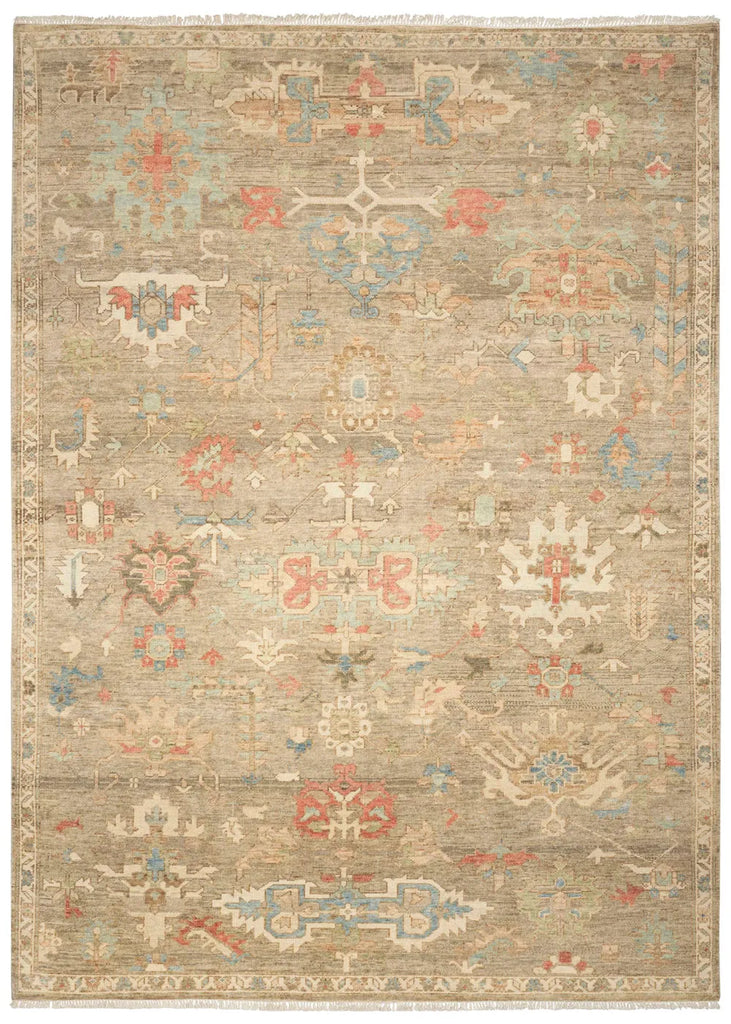 Heritage Vine Taupe Hand Knotted