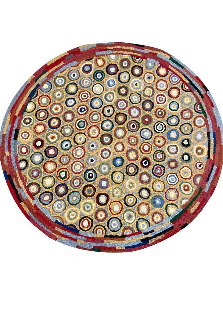 Pennies Blue hand hooked