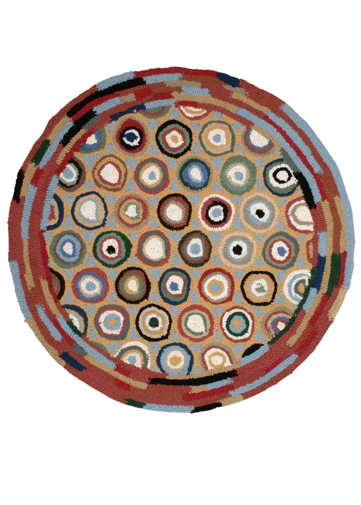 Pennies Blue hand hooked