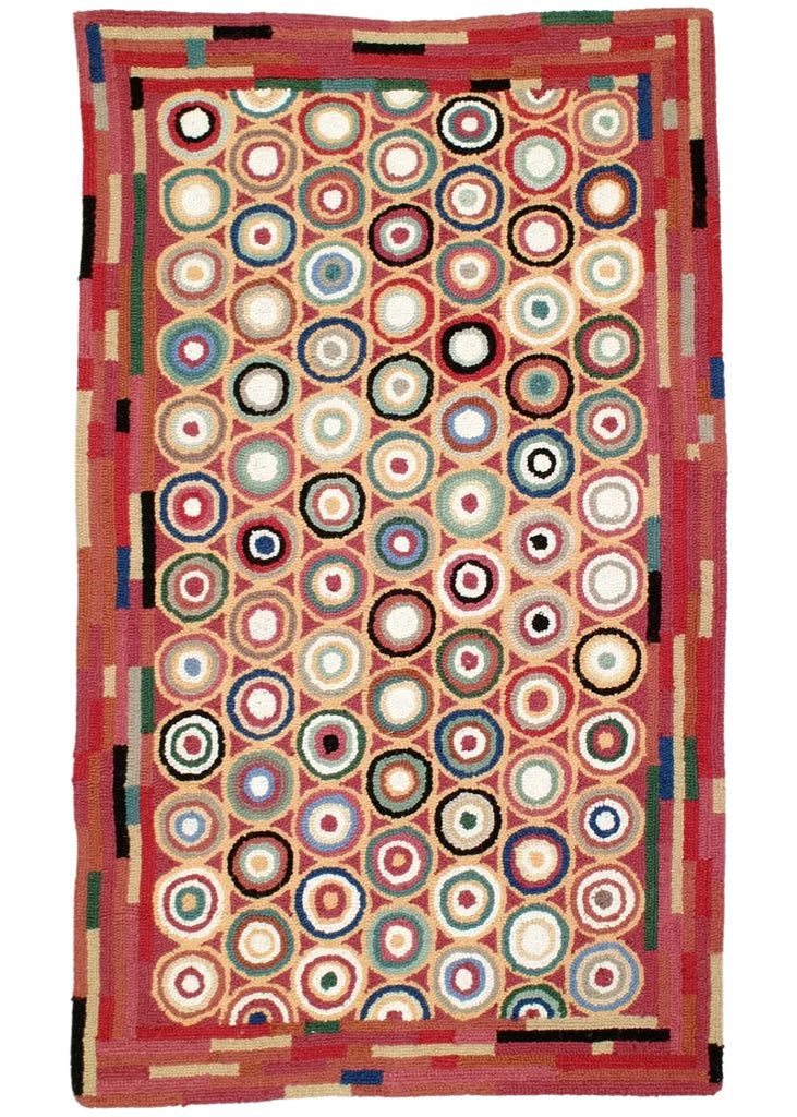 Pennies Red hand hooked