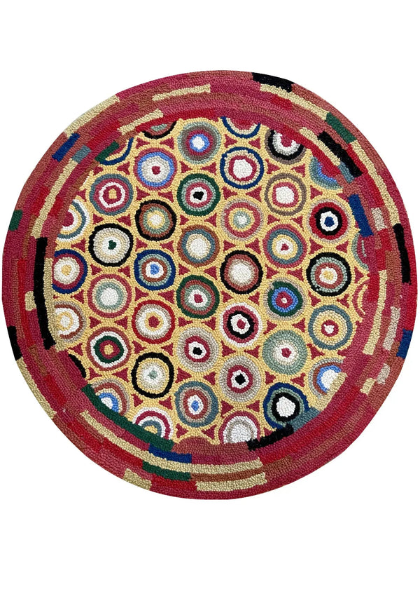 Pennies Red hand hooked