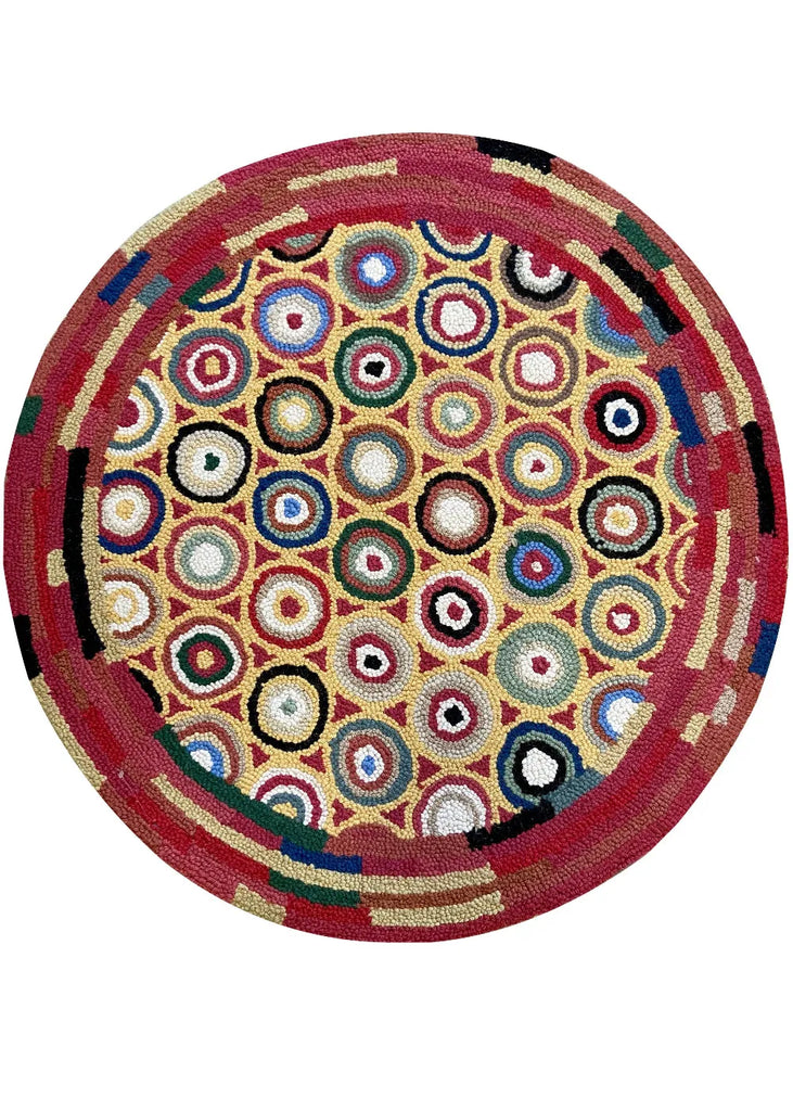 Pennies Red hand hooked