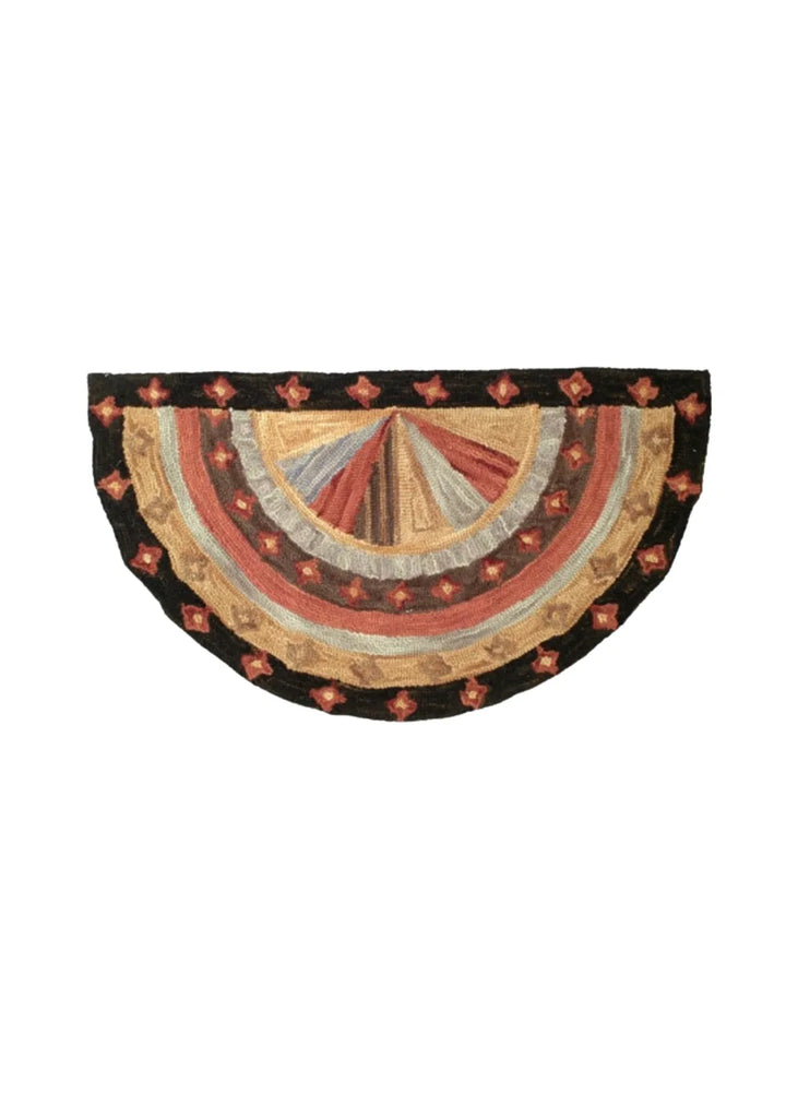 Pinwheel Round hand hooked