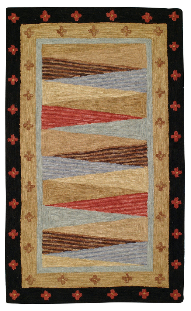 Pinwheel Triangle hand hooked