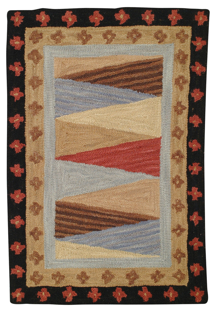 Pinwheel Triangle hand hooked