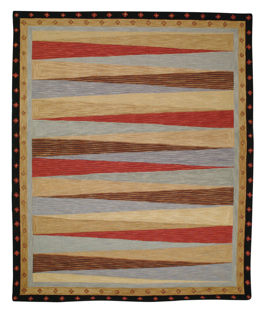 Pinwheel Triangle hand hooked