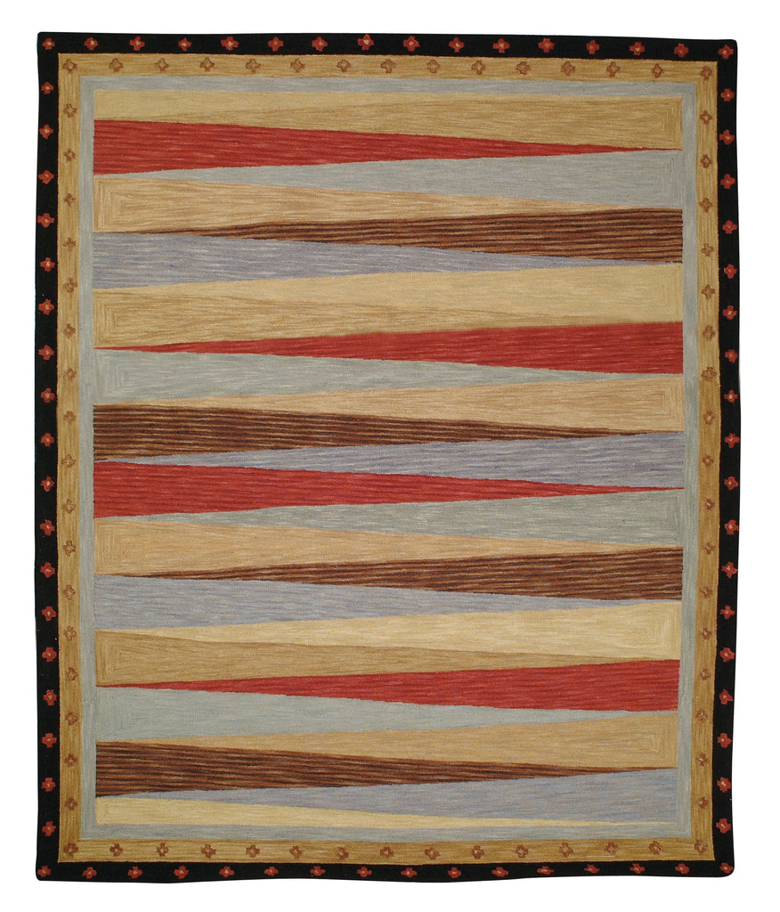 Pinwheel Triangle hand hooked