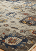 Decorative rug with floral patterns on a wooden floor