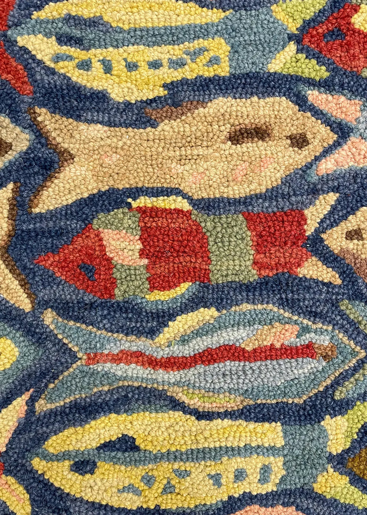 Swimming Fish hand hooked