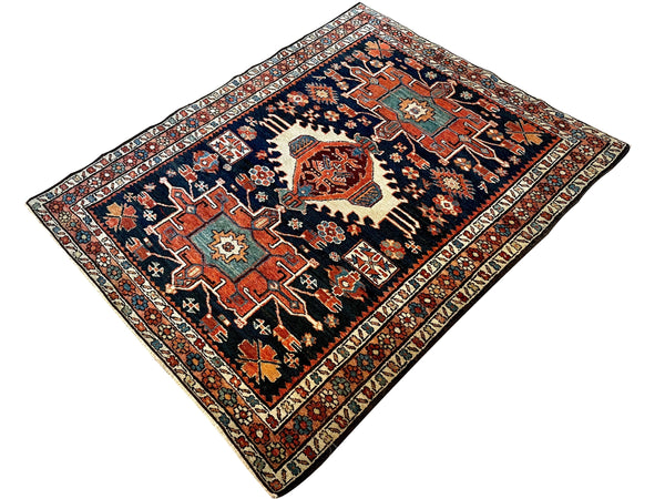 3'6"x4'4" Karaja Hand Knotted
